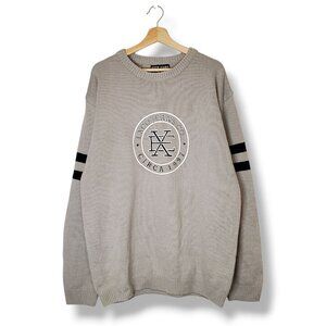 Vintage y2k Exco Jeans logo knit sweater gray size 2XL